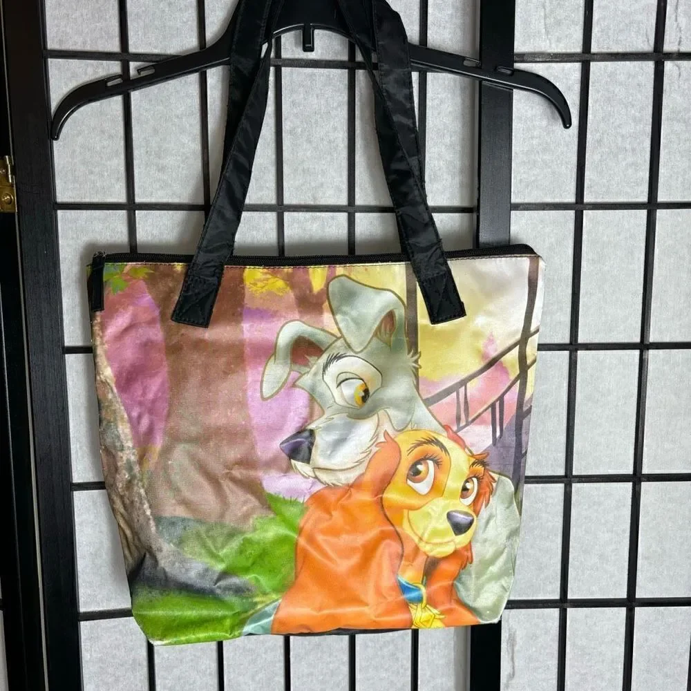 Disney Lady and the Tramp Black Nylon Tote Bag - Picture 2 of 8